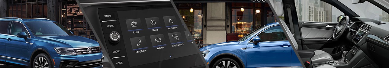 multiple interior and exterior images of a 2020 Volkswagen Tiguan
