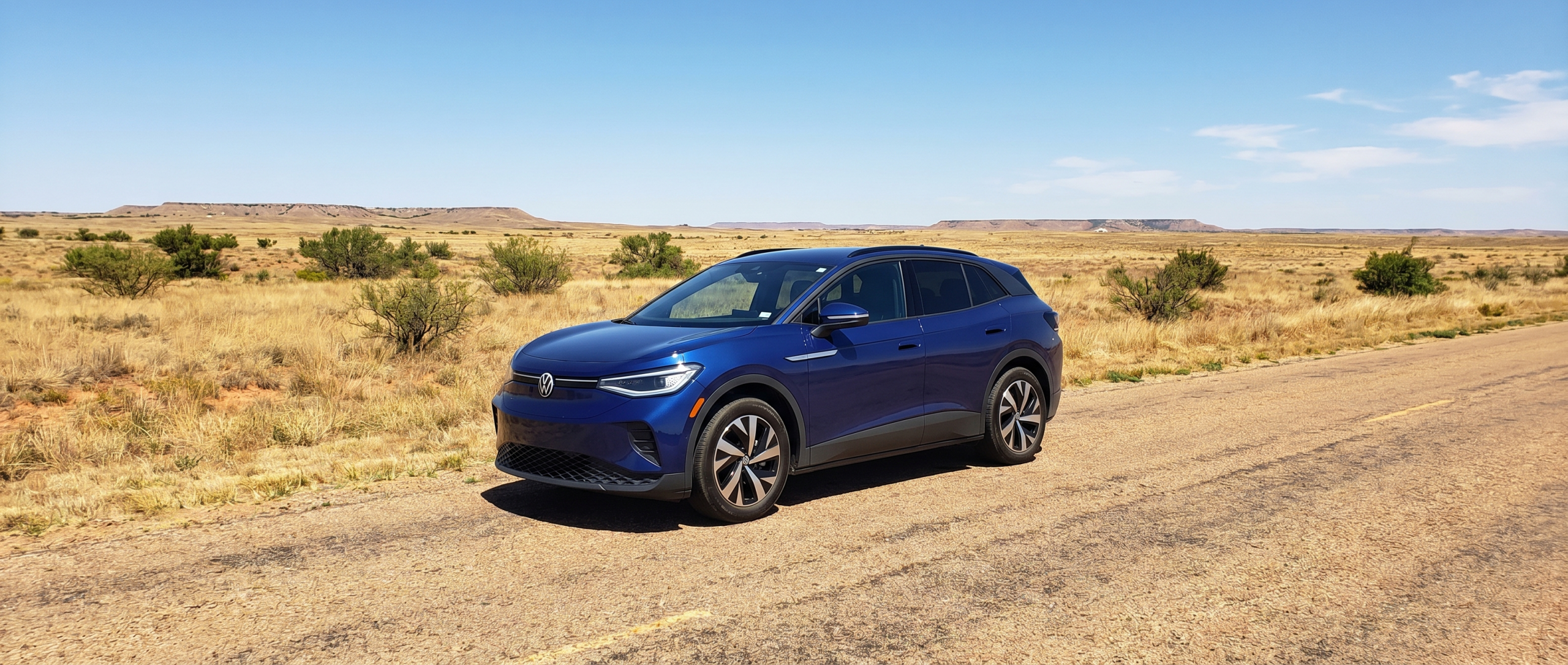 Volkswagen ID.4 electric SUV charging during summer in Amarillo TX