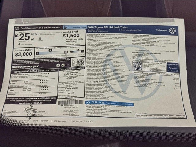 2026 Volkswagen Tiguan SEL R-Line Turbo