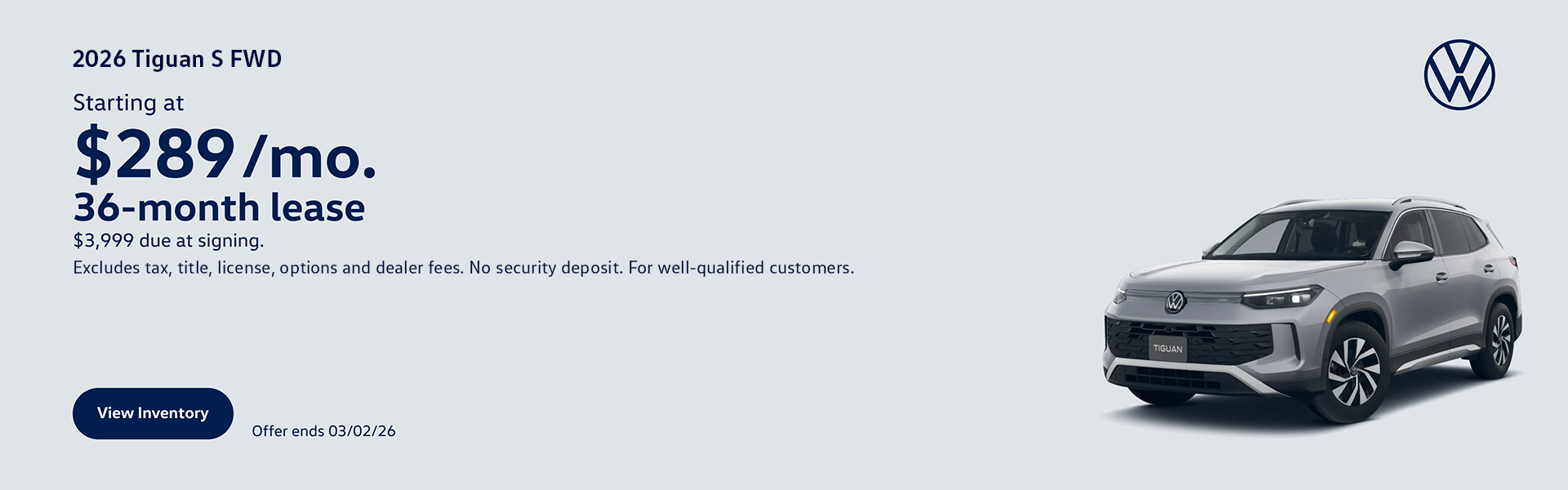 2026 Tiguan National Lease