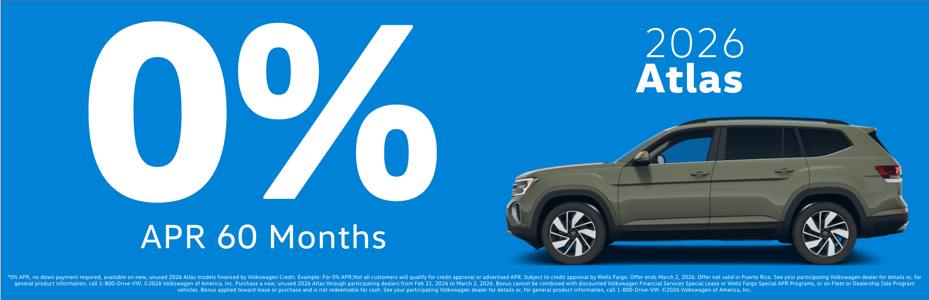 0% APR on 2026 Atlas