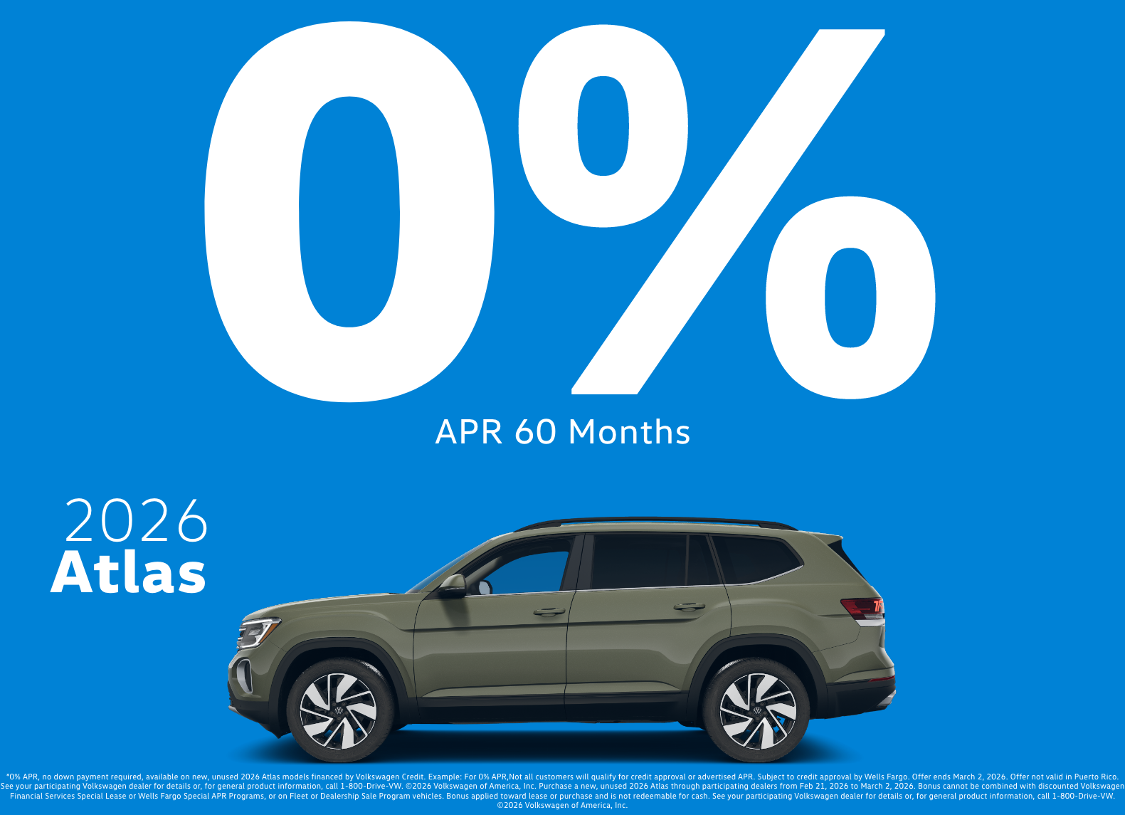 0% APR on 2026 Atlas